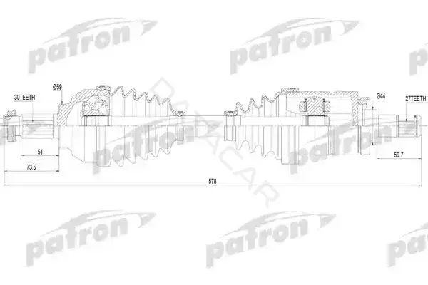 Приводной вал / Полуось PATRON PDS4620