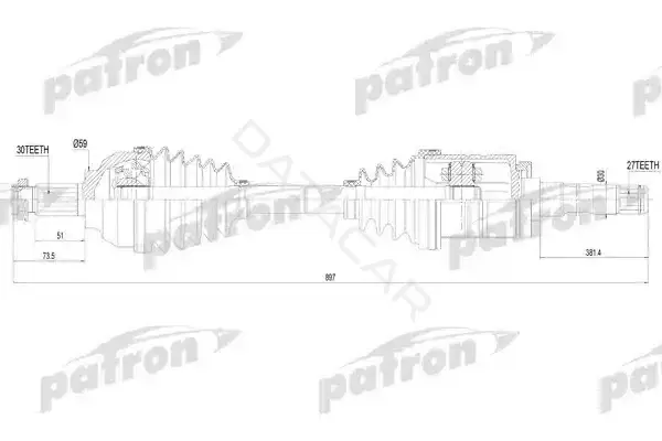 Приводной вал / Полуось PATRON PDS4621