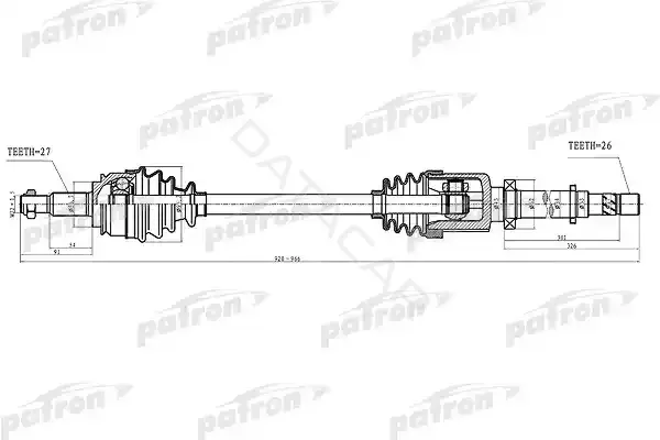 Приводной вал / Полуось PATRON PDS4994
