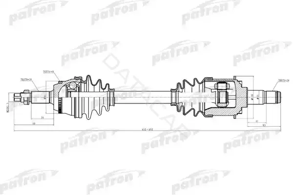 Приводной вал / Полуось PATRON PDS6221