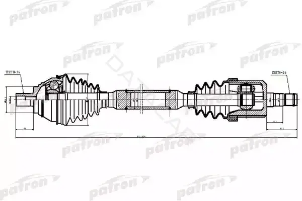 Приводной вал / Полуось PATRON PDS6877
