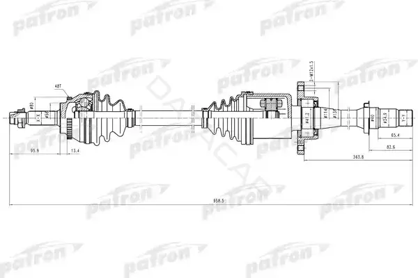 Приводной вал / Полуось PATRON PDS9106