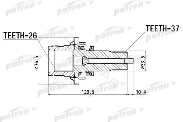 Приводной вал / Полуось PATRON PDSV012