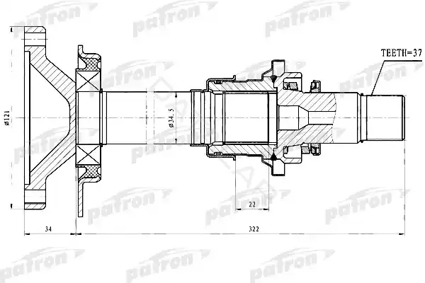 Приводной вал / Полуось PATRON PDSV028