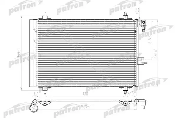 Радиатор кондиционера PATRON PRS1125