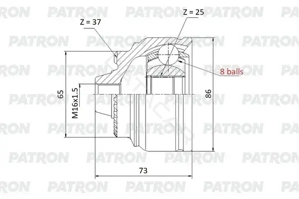 Шрус PATRON PCV2189