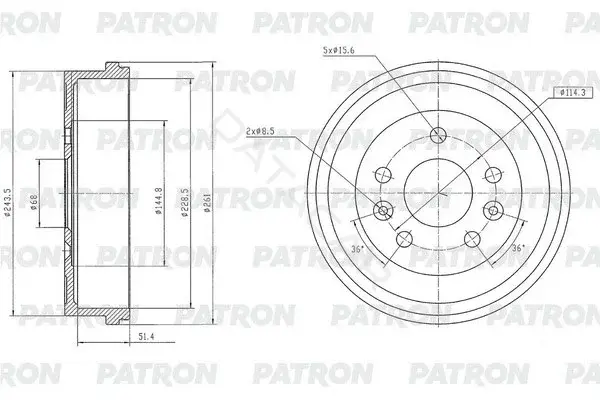 Тормозной барабан PATRON PDR1013
