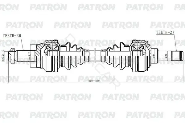Приводной вал / Полуось PATRON PDS0599