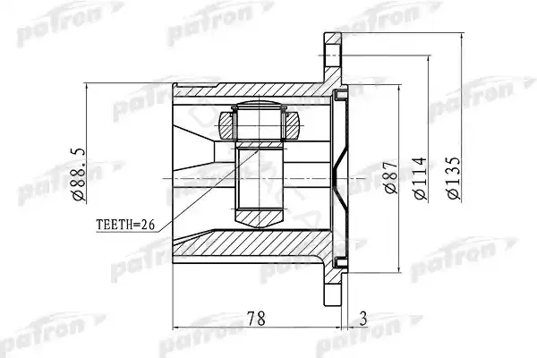 Шрус PATRON PCV1423
