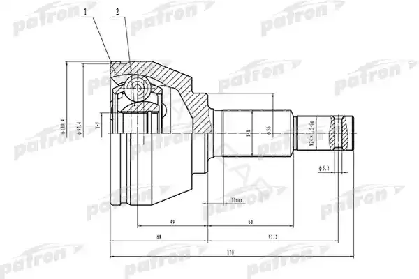 Шрус PATRON PCV1537