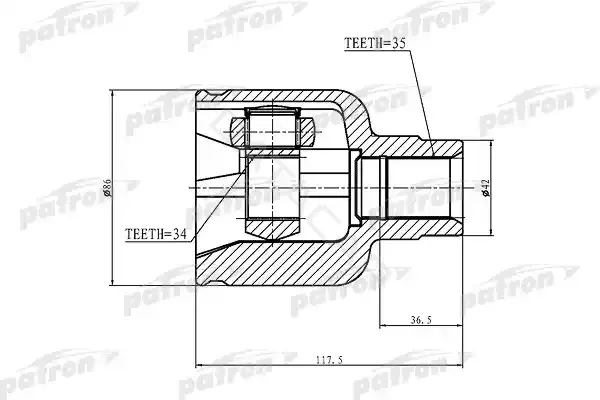Шрус PATRON PCV1228