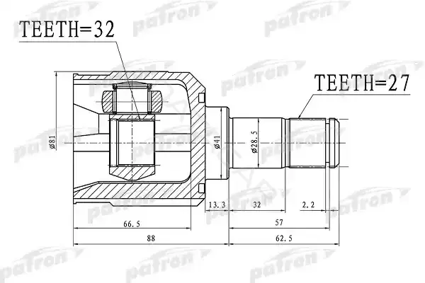 Шрус PATRON PCV1390