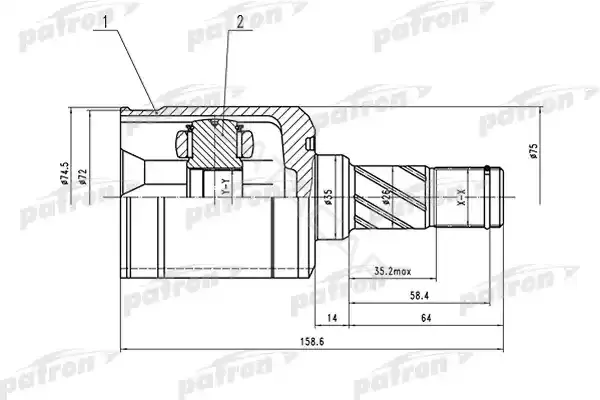 Шрус PATRON PCV1530