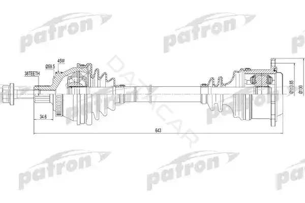 Приводной вал / Полуось PATRON PDS0110
