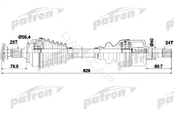 Приводной вал / Полуось PATRON PDS0147