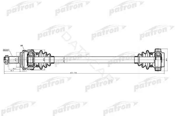 Приводной вал / Полуось PATRON PDS0231