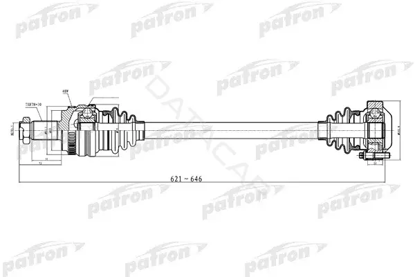 Приводной вал / Полуось PATRON PDS0237