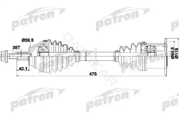 Приводной вал / Полуось PATRON PDS0251