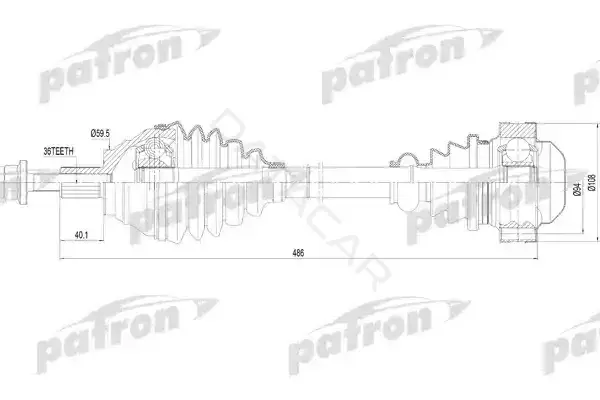 Приводной вал / Полуось PATRON PDS0252