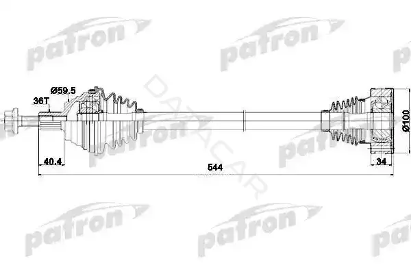 Приводной вал / Полуось PATRON PDS0253