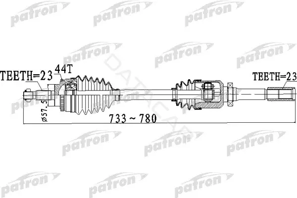 Приводной вал / Полуось PATRON PDS0263