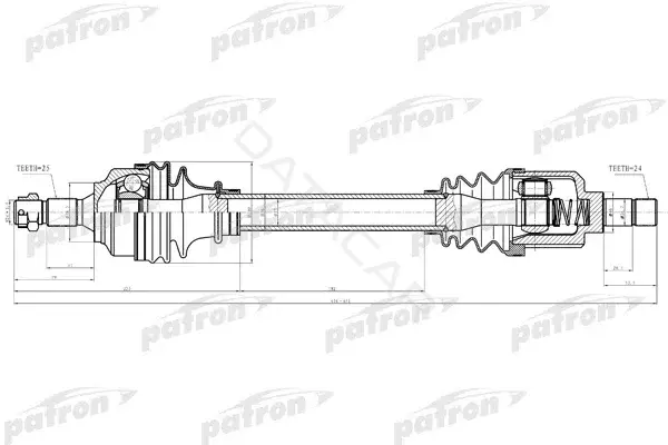 Приводной вал / Полуось PATRON PDS0282