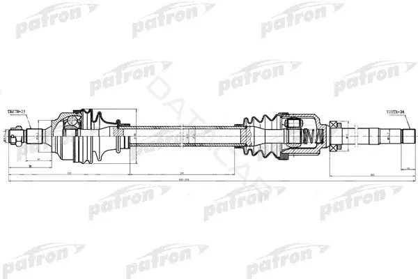 Приводной вал / Полуось PATRON PDS0283
