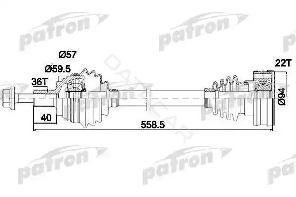 Приводной вал / Полуось PATRON PDS0410