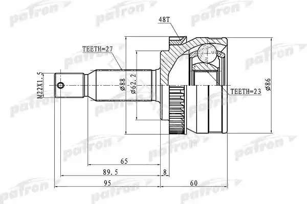 Шрус PATRON PCV1352