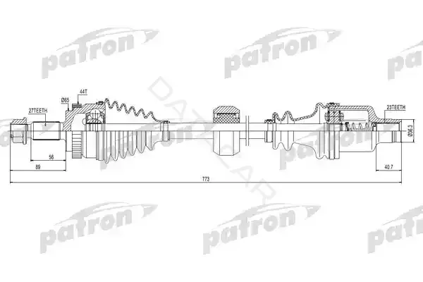 Приводной вал / Полуось PATRON PDS0118