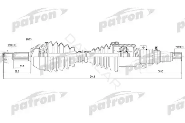Приводной вал / Полуось PATRON PDS0179