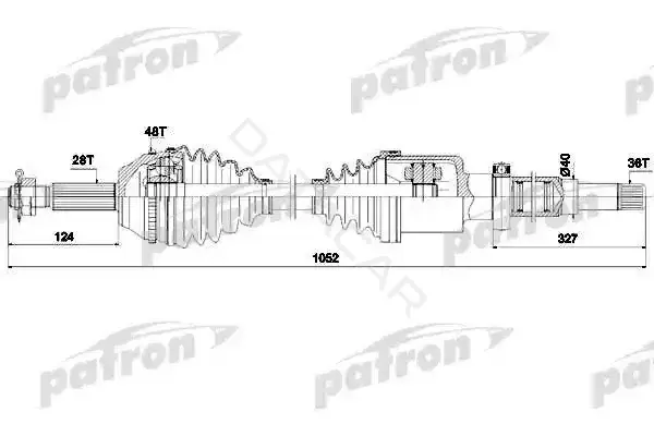 Приводной вал / Полуось PATRON PDS0290