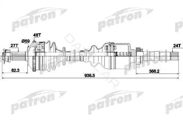 Приводной вал / Полуось PATRON PDS0336