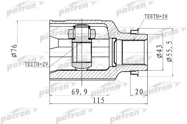 Шрус PATRON PCV1011