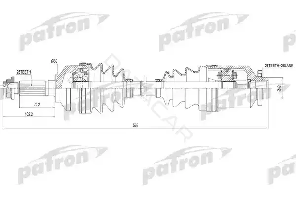 Приводной вал / Полуось PATRON PDS0301