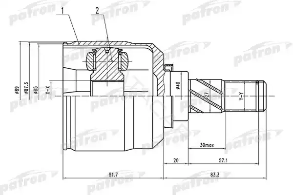 Шрус PATRON PCV1546