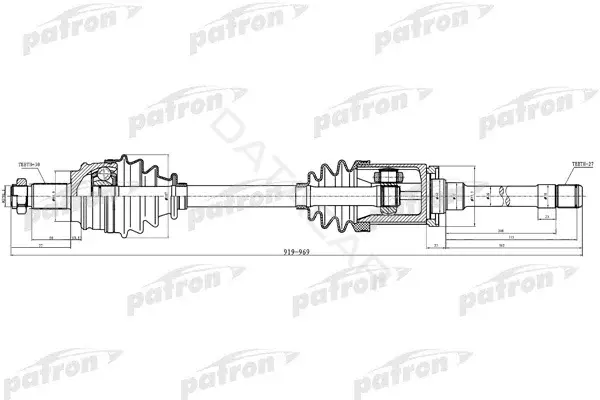 Приводной вал / Полуось PATRON PDS0380