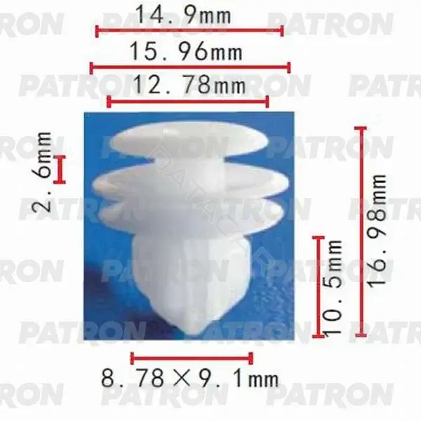 Клипсы, фиксаторы, зажимы PATRON P37-0104