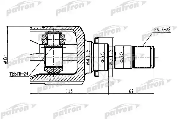 Шрус PATRON PCV1747