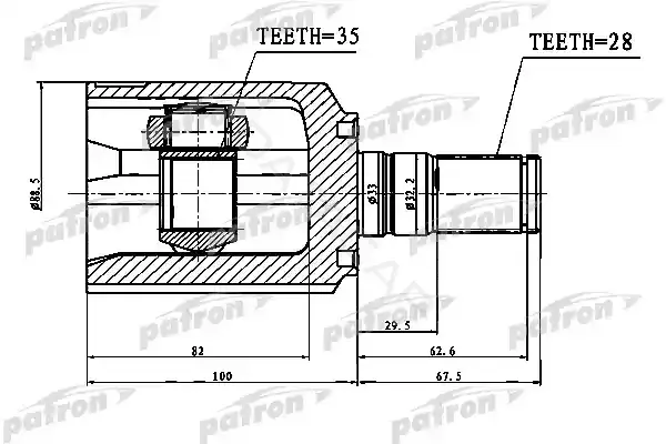 Шрус PATRON PCV1752