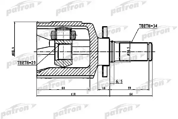 Шрус PATRON PCV1773