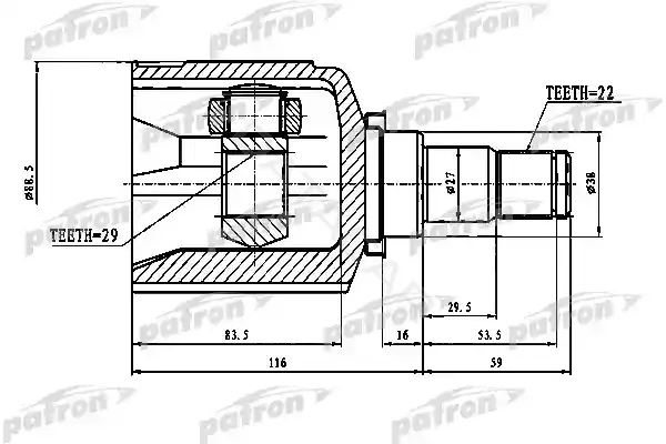 Шрус PATRON PCV1774
