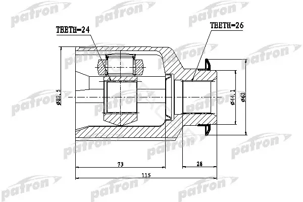 Шрус PATRON PCV1809