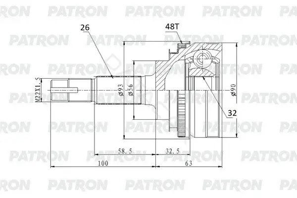 Шрус PATRON PCV2159