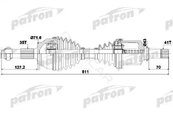 Приводной вал / Полуось PATRON PDS0426