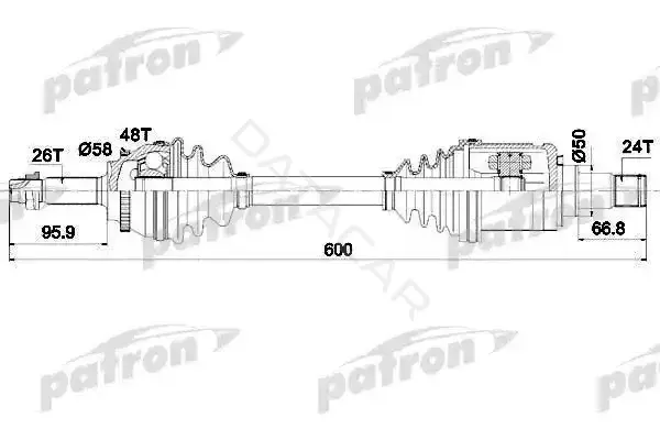 Приводной вал / Полуось PATRON PDS0437