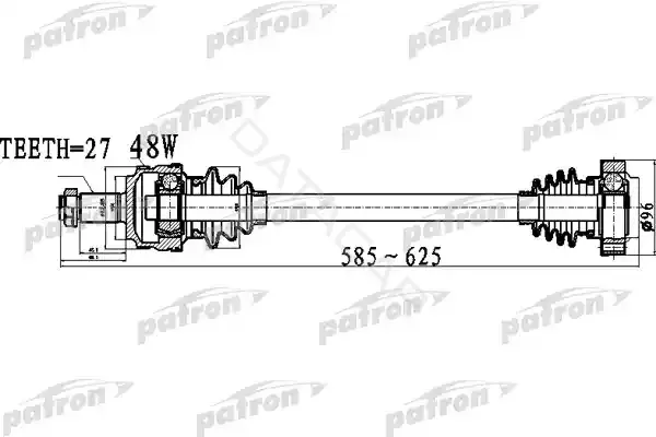 Приводной вал / Полуось PATRON PDS0479