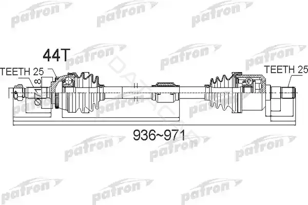 Приводной вал / Полуось PATRON PDS0487