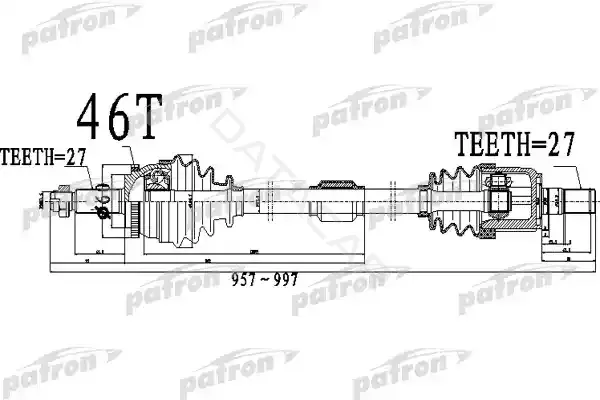 Приводной вал / Полуось PATRON PDS0489