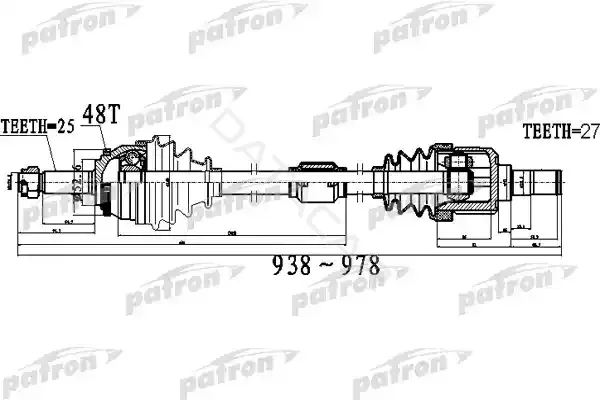 Приводной вал / Полуось PATRON PDS0500